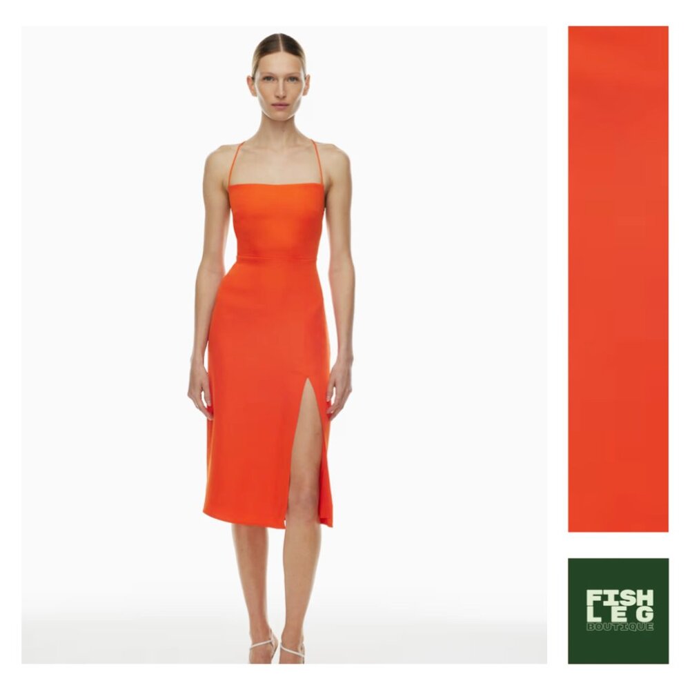 *NWT* Babaton | Success Matte Satin Midi Dress - Sz 6 / Hot Cheeky Red
